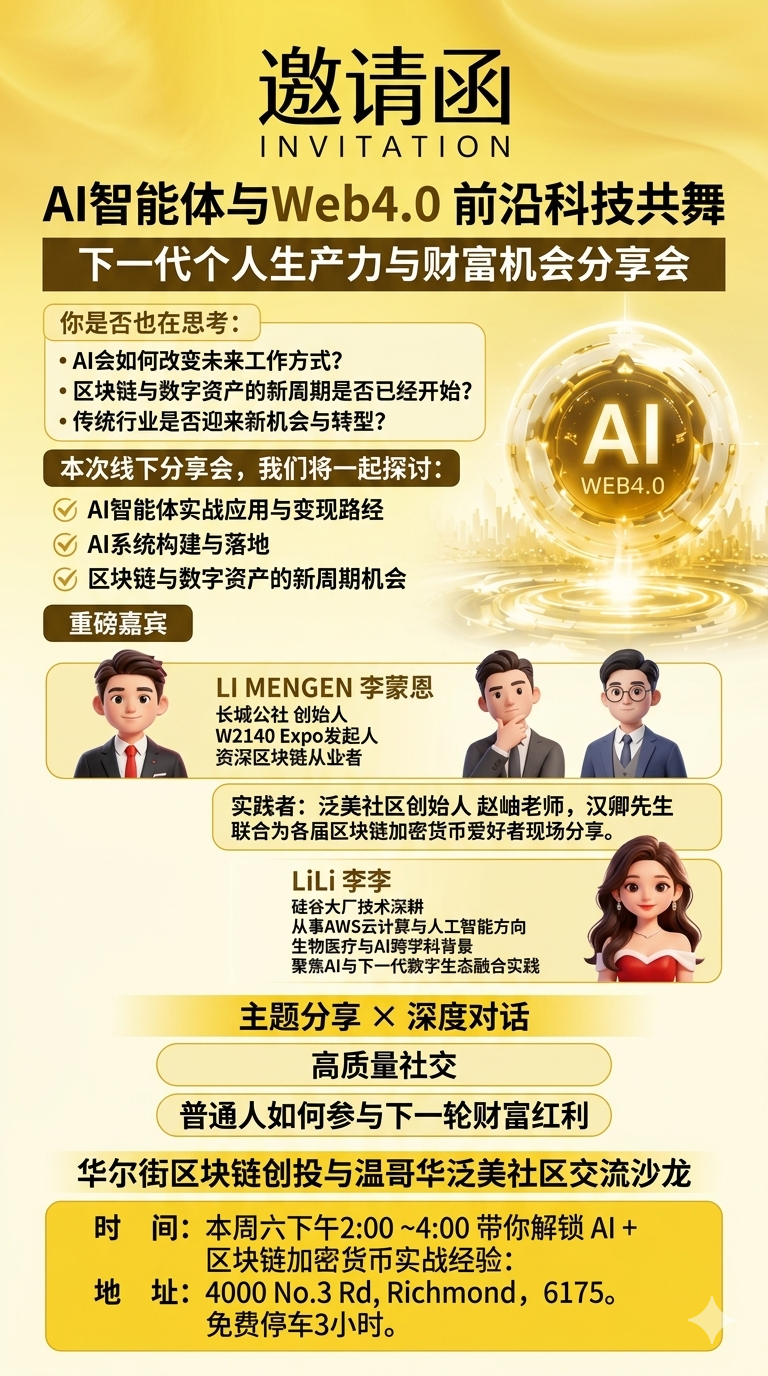 华尔街区块链创投 × 温哥华泛美社区交流沙龙